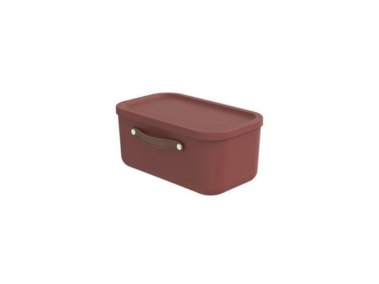 Rotho Boîte de rangement Maloja 12 l, Iron Rouge