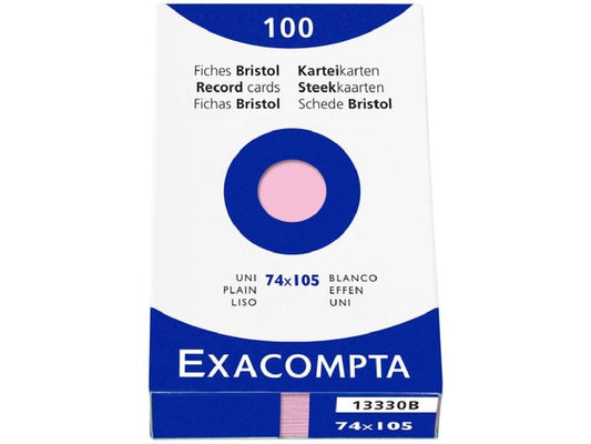 Exacompta Fiches A7, rose, vierges, 100 pièces