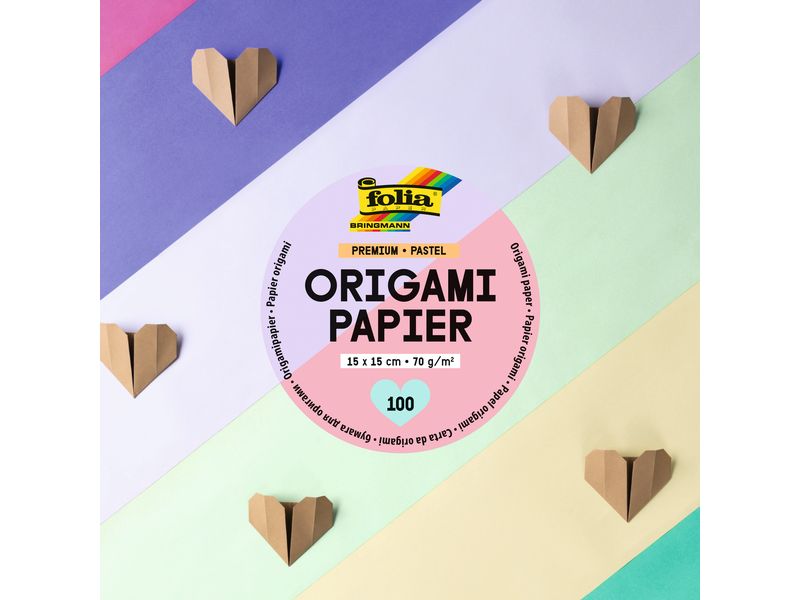 Folia Feuilles origami Pastel, 15 x 15 cm