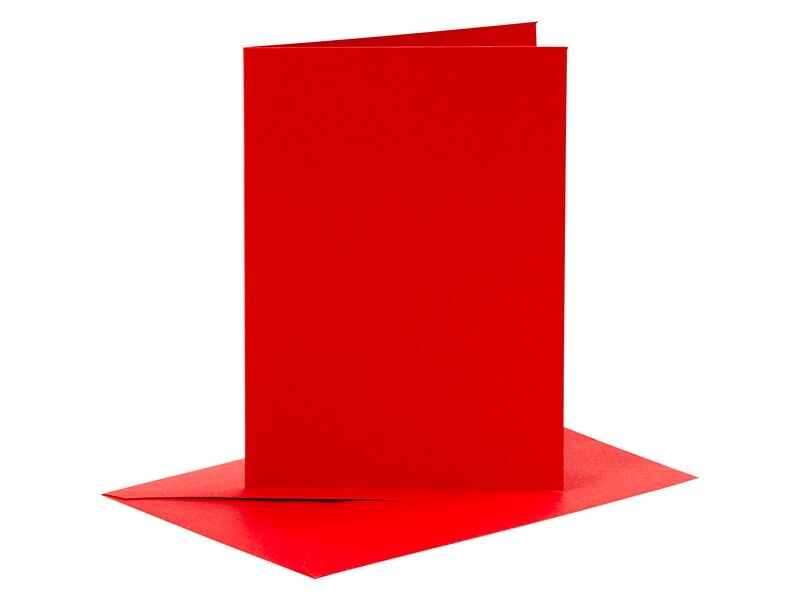 Creativ Company Cartes doubles Blanco, Rouge, 6 pièces