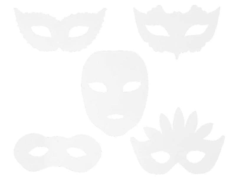 Creativ Company Cartone - Maschera Blanc, 16 pièces