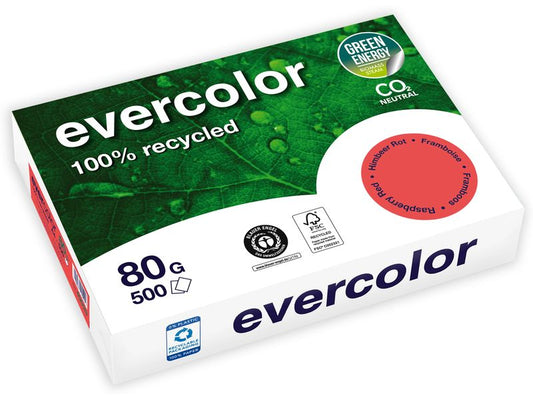 Clairefontaine Papier pour photocopie Evercolor A4, Rouge, 80 g/m²,500 Blatt