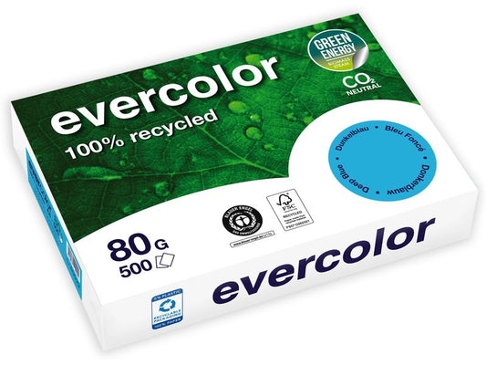 Clairefontaine Papier pour photocopie Evercolor A4, Bleu foncé, 80 g/m²,500 Blatt
