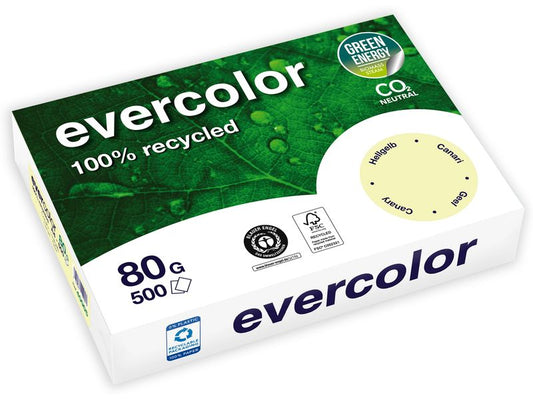 Clairefontaine Papier pour photocopie Evercolor A4, Jaune clair, 80 g/m²,500 Blatt