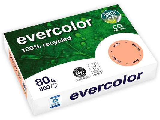 Clairefontaine Papier pour photocopie Evercolor A4, Saumon, 80 g/m²,500 Blatt
