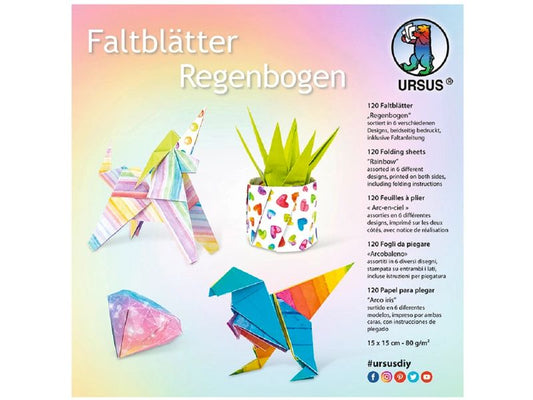 URSUS Feuilles origami Arc-en-ciel 120 feuilles