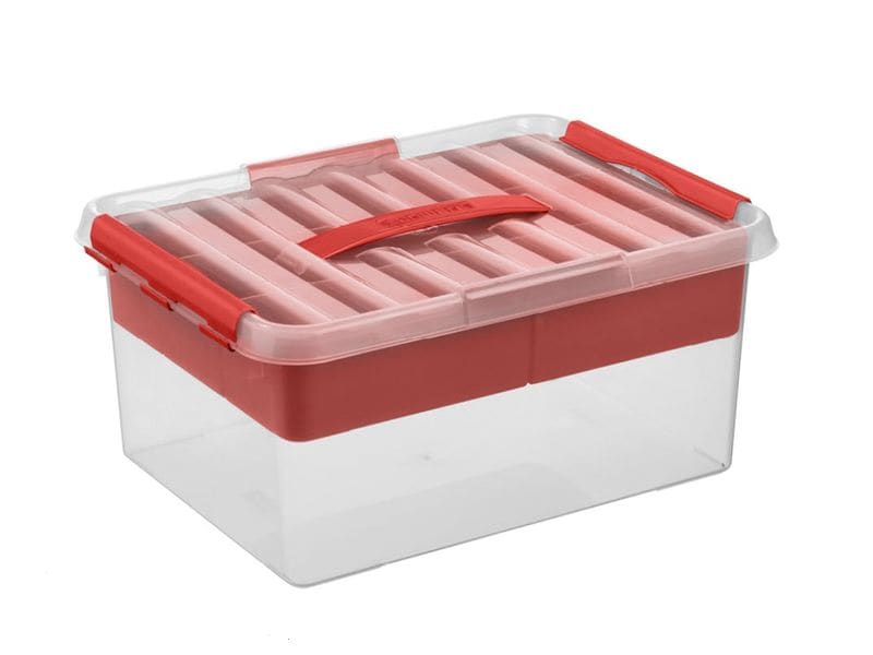 Sigma Home Boîte de rangement Q-Line Rouge, Volumes: 15 l