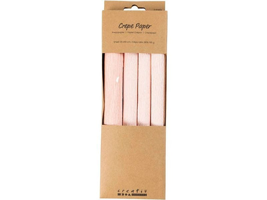 Creativ Company Papier crêpe 4 rouleaux 25 x 60 cm, rose