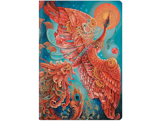 Paperblanks Carnet de notes Oiseaux de la chance A6, réglés, bleu / rouge