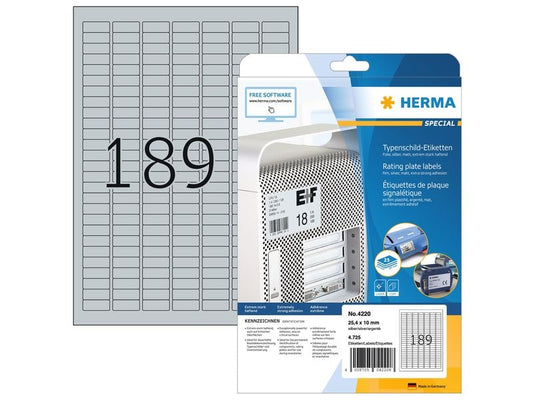 HERMA Étiquettes de plaque signalétique 4220 25 x 10 mm