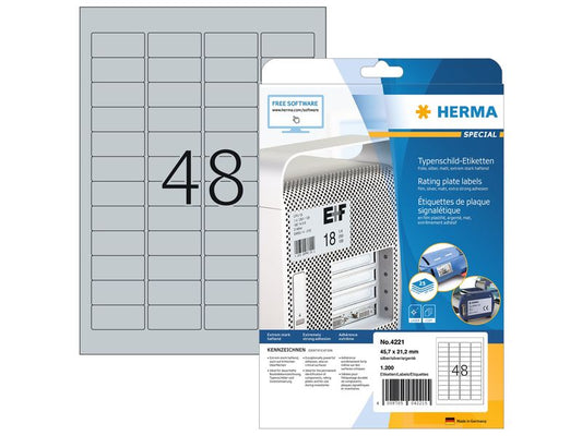 HERMA Étiquettes de plaque signalétique 4221 45.7 x 21.2 mm