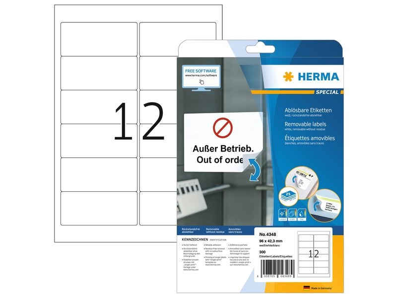 HERMA Étiquettes universelles Movables 96 x 42.3 mm300 labels