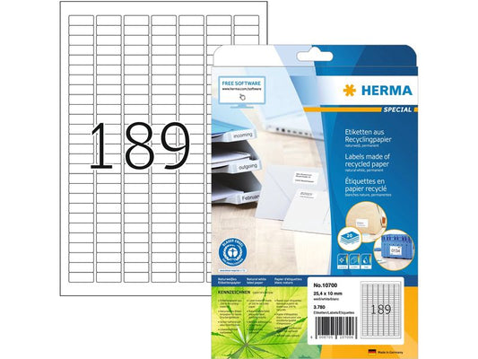 HERMA Étiquettes universelles 25.4 x 10 mm, 20 feuille