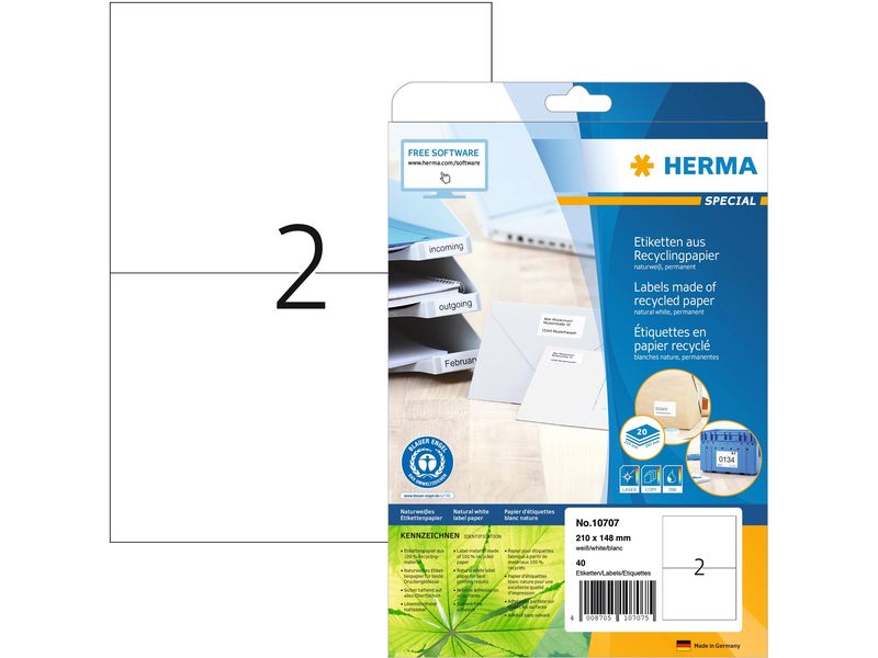 HERMA Étiquettes universelles 210 x 148 mm, 20 feuille