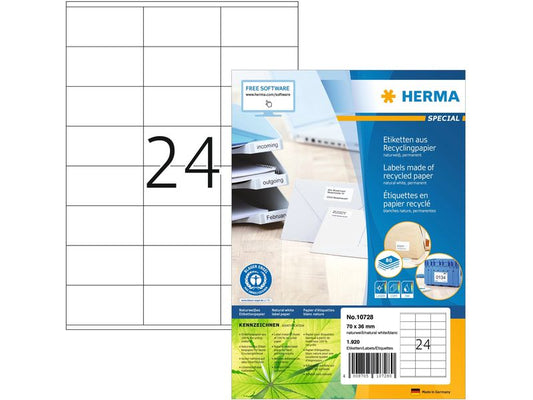 HERMA Étiquettes universelles 70 x 36 mm, 80 feuille