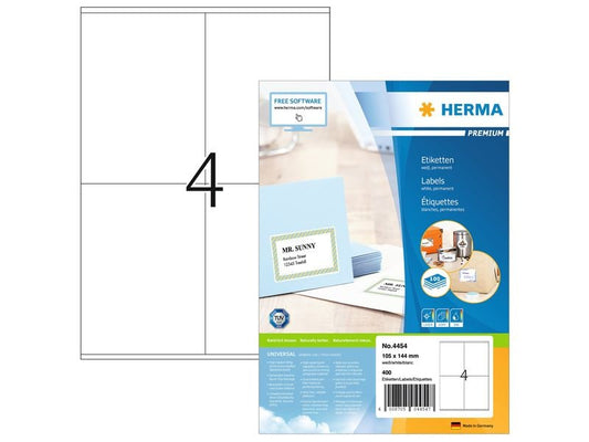HERMA Étiquettes universelles Premium, 10.5 x 14.4 cm, 400 étiquettes