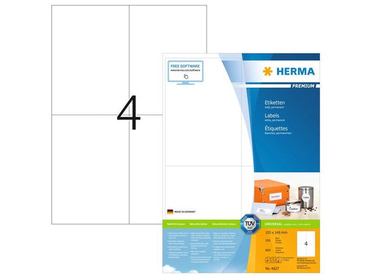 HERMA Étiquettes universelles Premium, 10.5 x 14.8 cm, 800 étiquettes