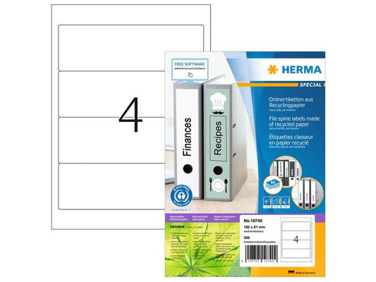 HERMA Étiquettes à classeur 192 x 61 mm, 80 feuille