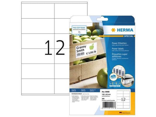 HERMA Étiquettes universelles Power 10908 105 x 48 mm