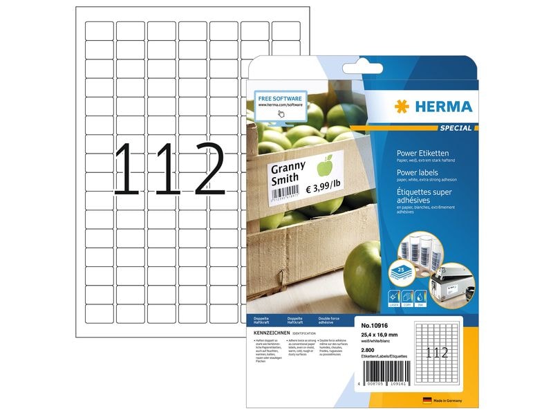 HERMA Étiquettes universelles Power 10916 25.4 x 16.9 mm
