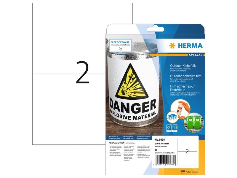 HERMA Labels pour l’extérieur 9535 210 x 148 mm20 labels