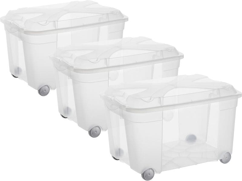 Rotho Boîte de rangement Roller4 EASY Transparent, 3 pcs.