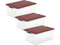 Rotho Boîte de rangement COMPACT, Rouge, 3 pcs.