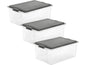 Rotho Boîte de rangement COMPACT, Gris, 3 pcs.