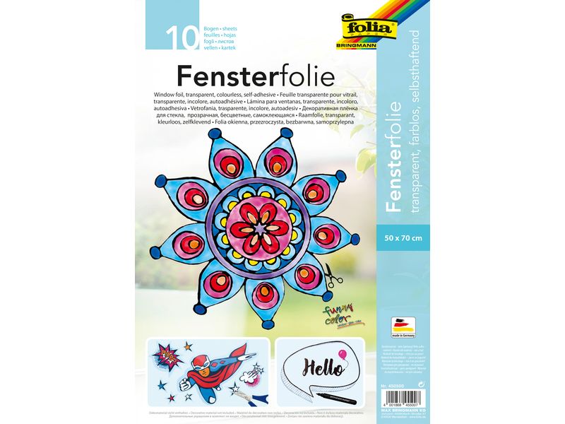 Folia Film 50 x 70 cm Fenêtre, incolore, autocollante