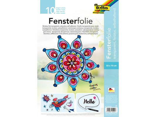 Folia Film 50 x 70 cm Fenêtre, incolore, autocollante