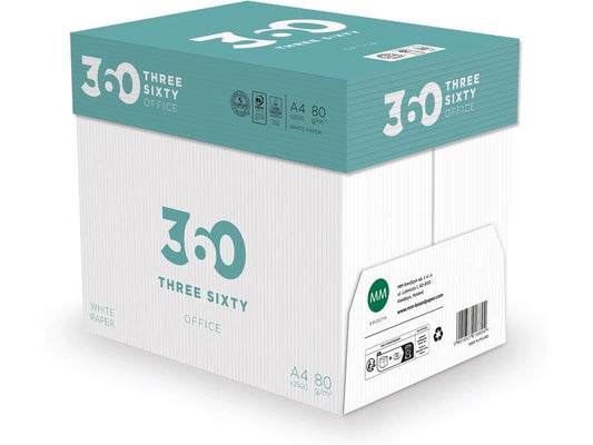 360 Papier pour photocopie Office A4, Blanc, 80 g/m², 2500 Feuille