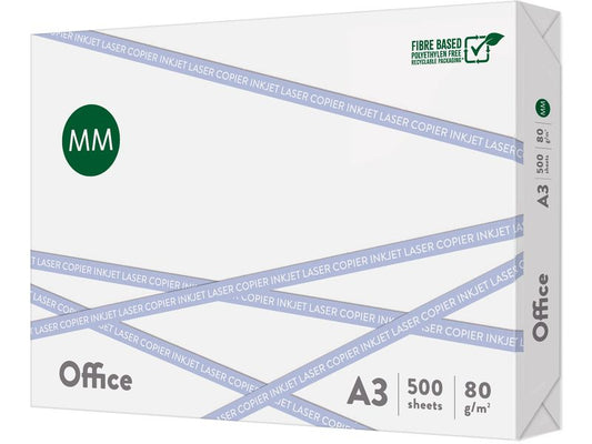 360 Papier pour photocopie Office A3, Blanc, 80 g/m², 500 Feuille