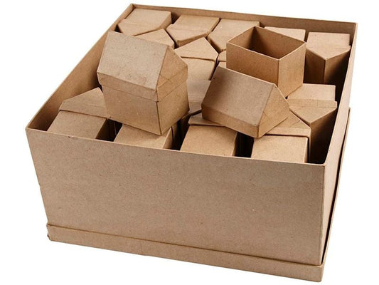 Creativ Company Boîte en carton Maisons 40 Pièce/s, Marron
