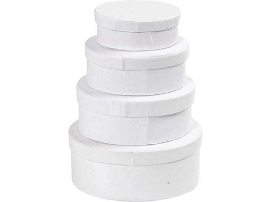 Creativ Company Boîte en carton ovale 4 Pièce/s, Blanc