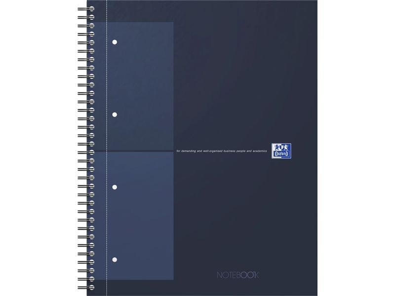 Oxford Bloc-notes A4, À carreaux, Bleu foncé