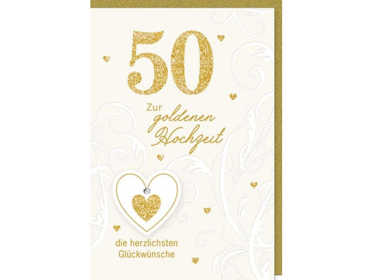 Braun + Company Carte de félicitations 50 Noces d'or 11.5 x 17 cm