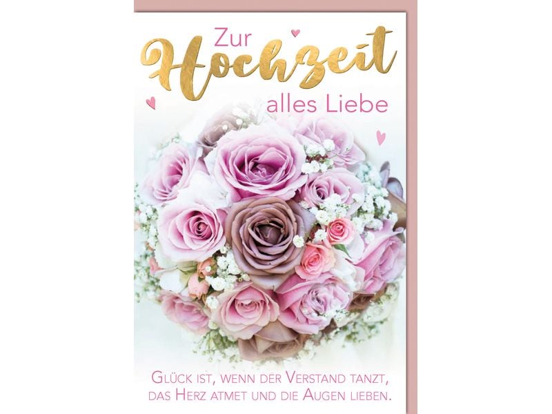 Braun + Company Faire-part de mariage Roses 11.5 x 17 cm