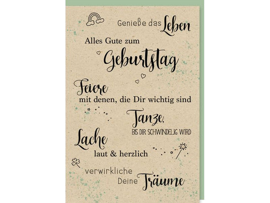Braun + Company Carte de félicitations vie, anniversaire, rire 11.5 x 17 cm