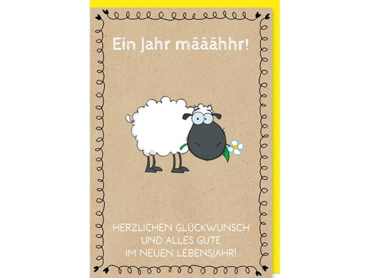 Braun + Company Carte de félicitations Mouton 11.5 x 17 cm