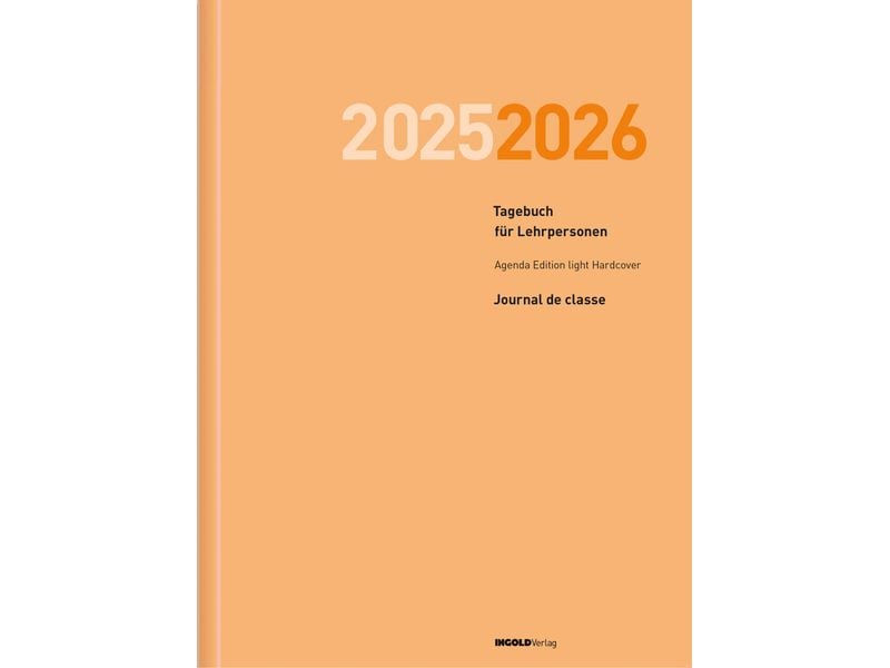 ingold-biwa Agenda journalier  Edition light couverture rigide 2025/2026, Orange clair