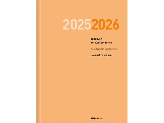 ingold-biwa Agenda journalier  Edition light couverture rigide 2025/2026, Orange clair