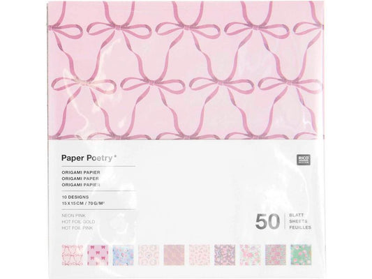 Rico Design Papier de bricolage Origami 15 x 15 cm, 70 g/m²,  50 feuilles