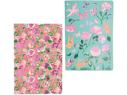 Rico Design Carnet de notes La Vie en Rose 2 x A5, Pois, Bleu/Rose