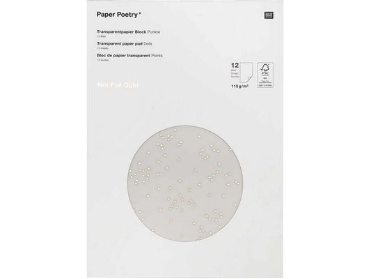 Rico Design Papier transparent Points A4, 113 g/m²,  1 Pièce/s, Or