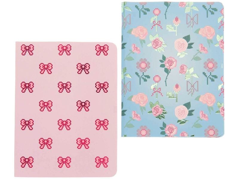 Rico Design Carnet de notes La Vie en Rose 2 x A6, Pois, Bleu/Rose