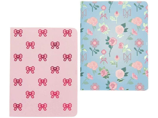 Rico Design Carnet de notes La Vie en Rose 2 x A6, Pois, Bleu/Rose