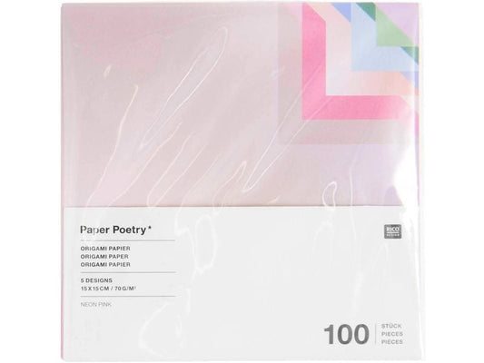 Rico Design Papier de bricolage Origami 15 x 15 cm, 70 g/m²,  100 feuilles