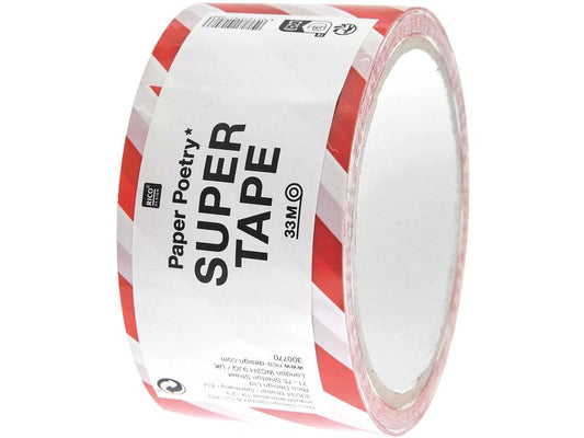 Rico Design Ruban adhésif Paper Poetry 0.5 mm x 33 m, Rouge/Blanc