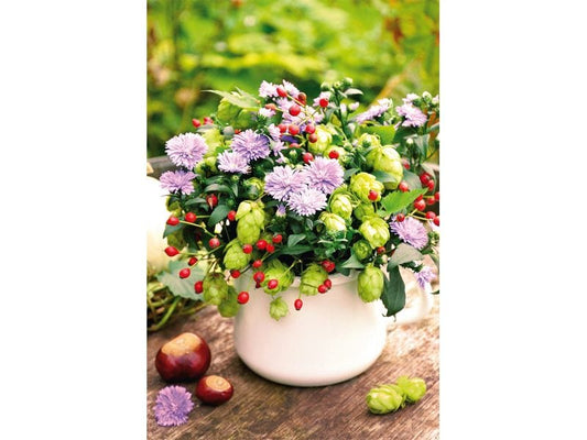 ABC Carte de vœux bouquet de fleurs 12.5 x 17.6 cm