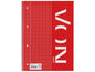 VON Bloc-notes A4 quadrillé, 80 feuilles, rouge, 5 pièces
